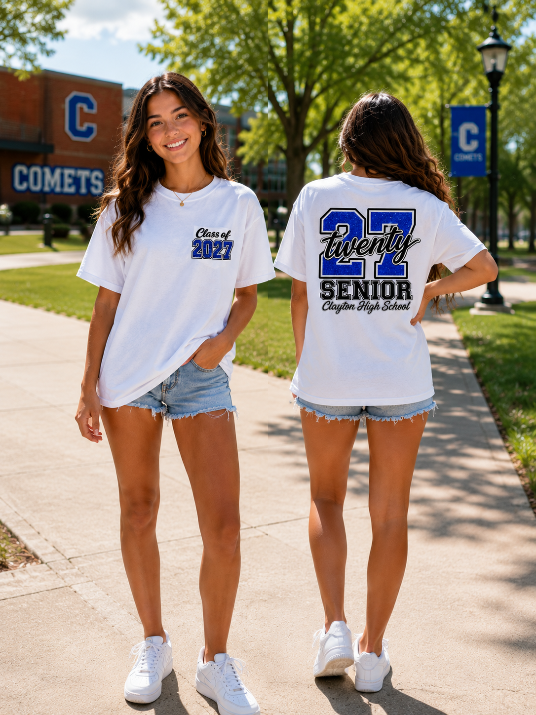 Glitter Clayton High School Class of 2027 Senior Tee