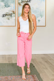 Lisa High Rise Control Top Wide Leg Crop Jeans in Pink