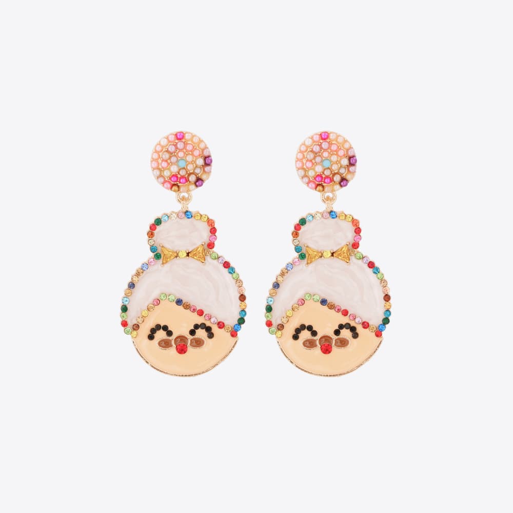 Rhinestone Mrs. Claus Earrings