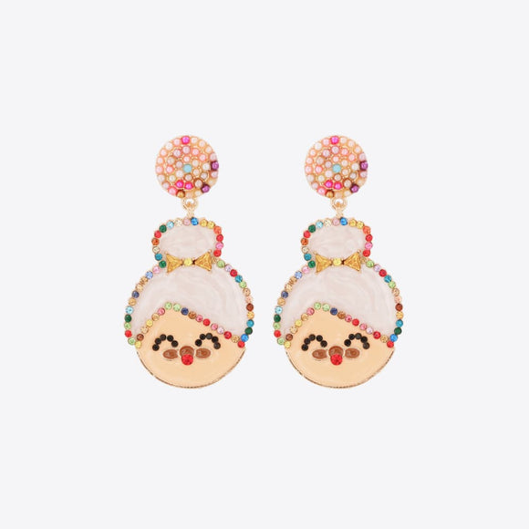 Rhinestone Mrs. Claus Earrings