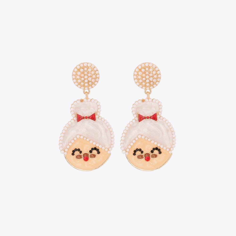 Rhinestone Mrs. Claus Earrings