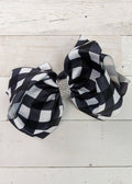 White Buffalo Plaid Hair Bow