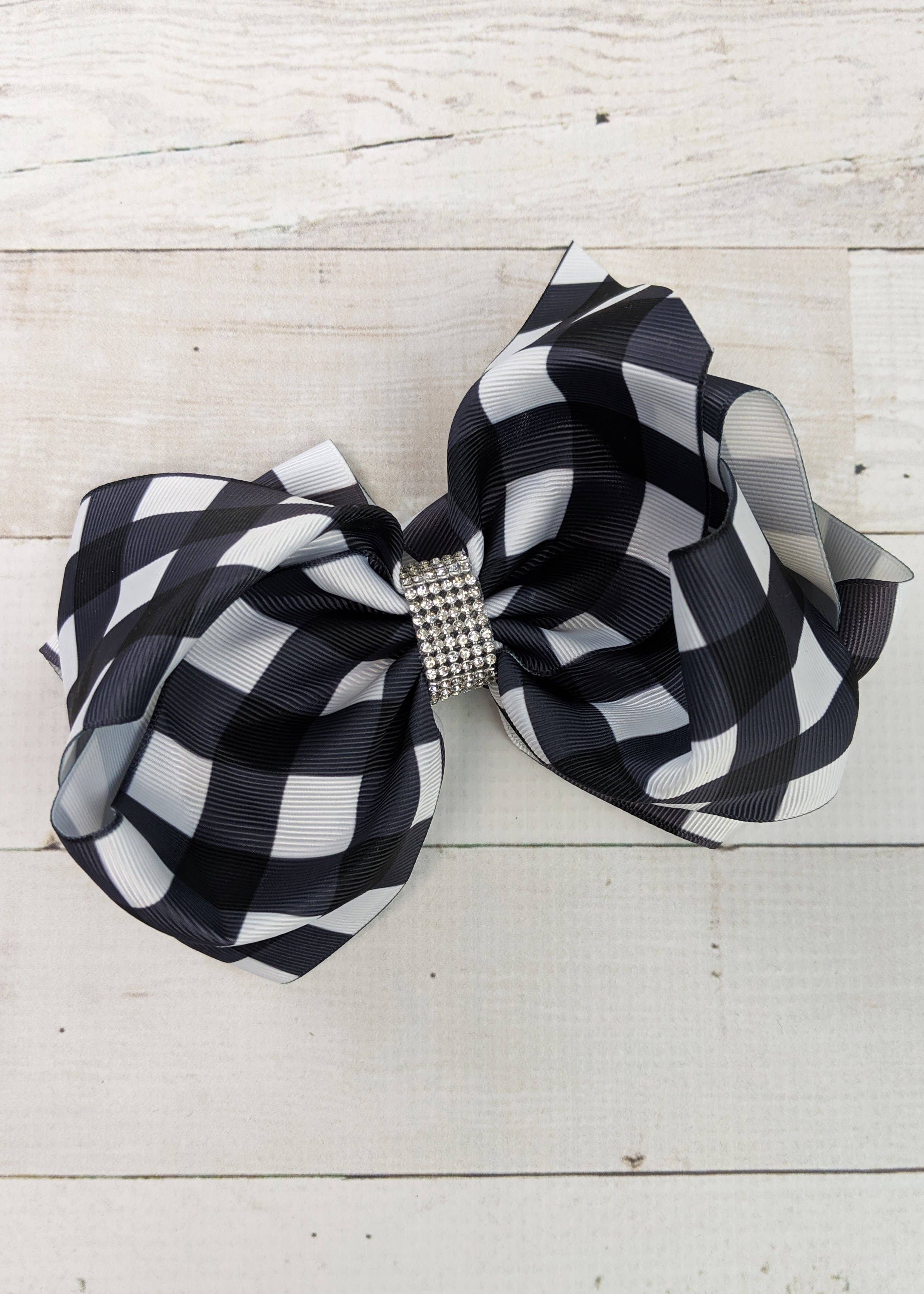 White Buffalo Plaid Hair Bow