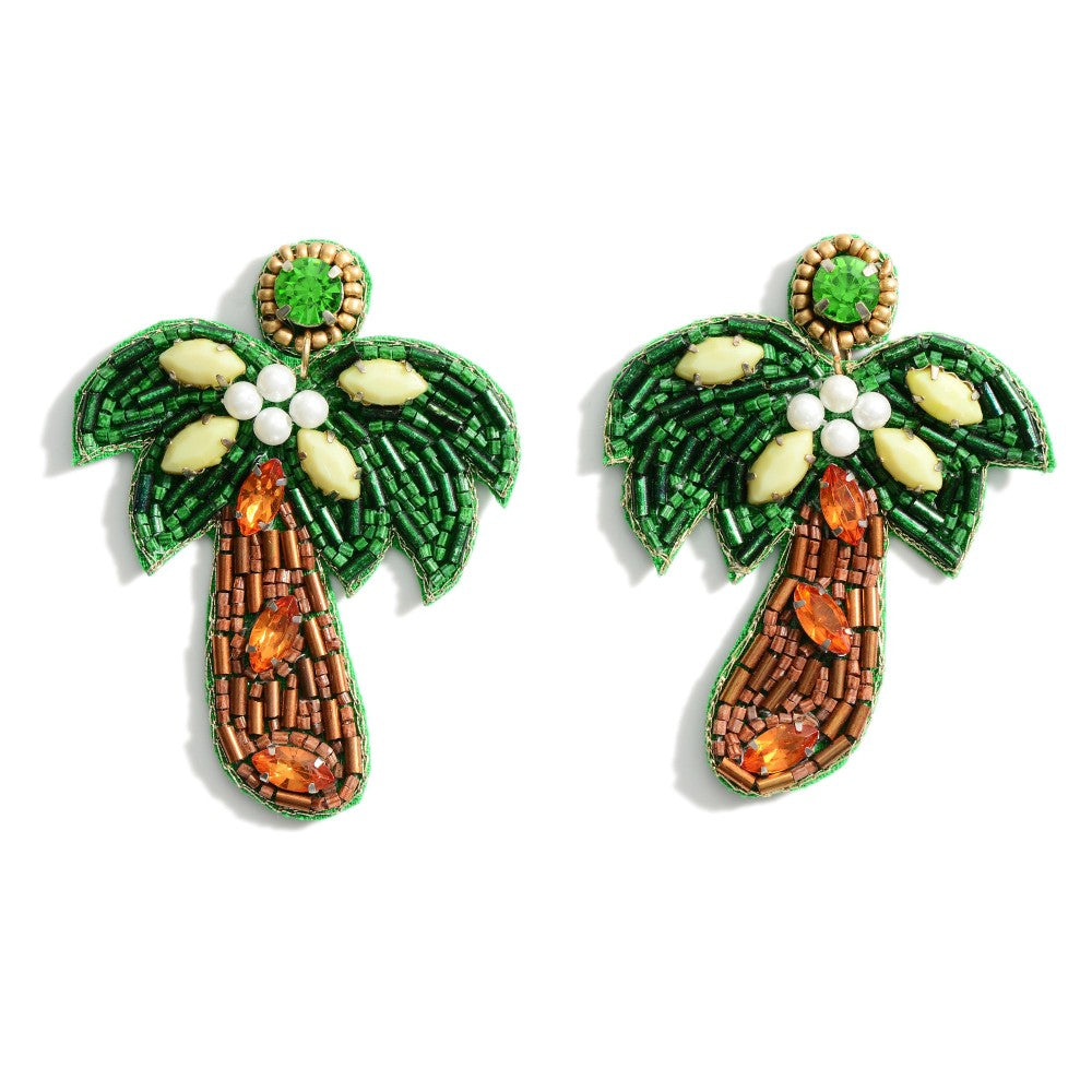 Beaded Palm Tree Earrings