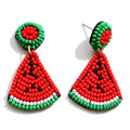 Beaded Watermelon Earrings