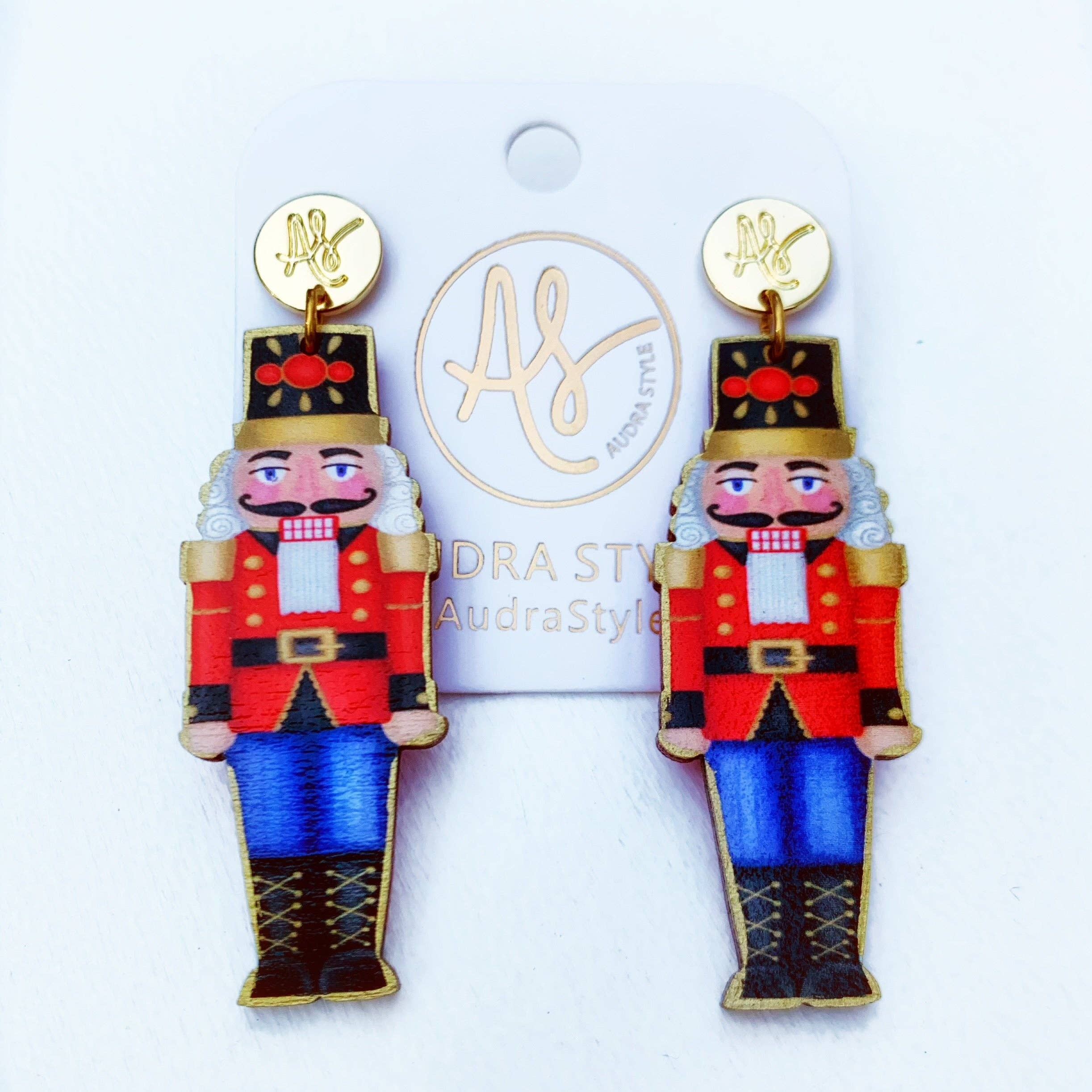 Christmas Nutcracker Earrings - Red