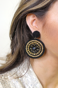 Times Square Beaded Earrings in Black