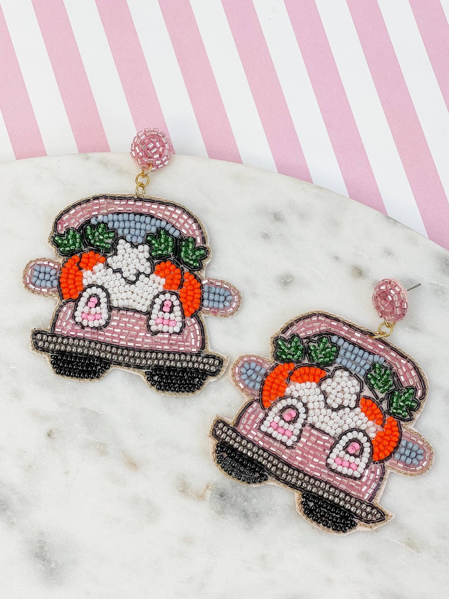 Bunny Beaded Dangle Earrings