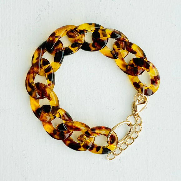 Boho Chunky Chain Link Bracelet | Tortoise