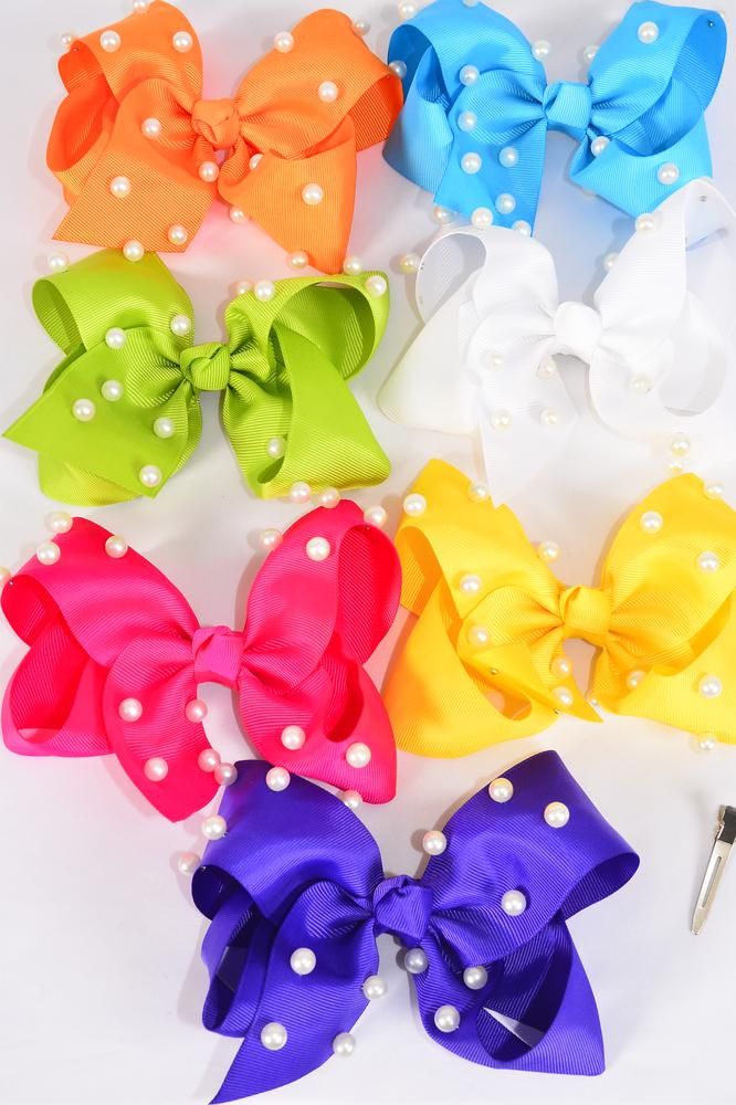 Jumbo Pearl Studded Hair Bow