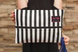 Glam Stripe Makeup Junkie Bags