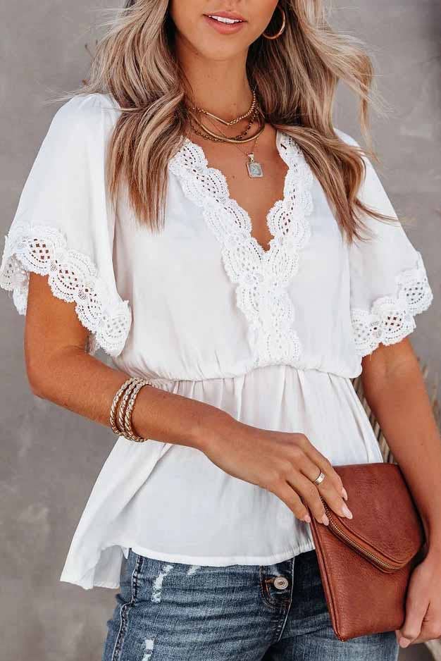 Dainty In Detail Ruffled Blouse