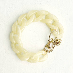 Boho Chunky Chain Link Bracelet | Cream