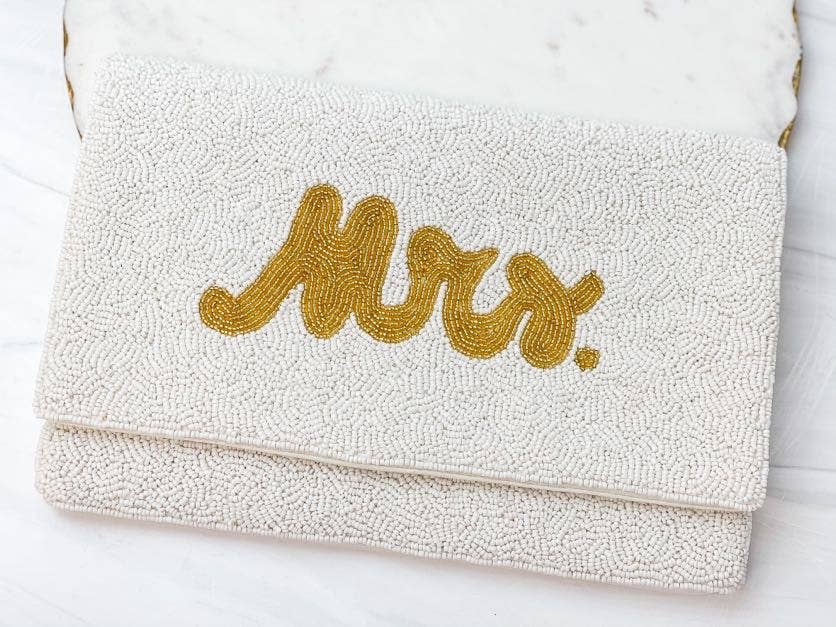 Mrs. Beaded Crossbody Clutch
