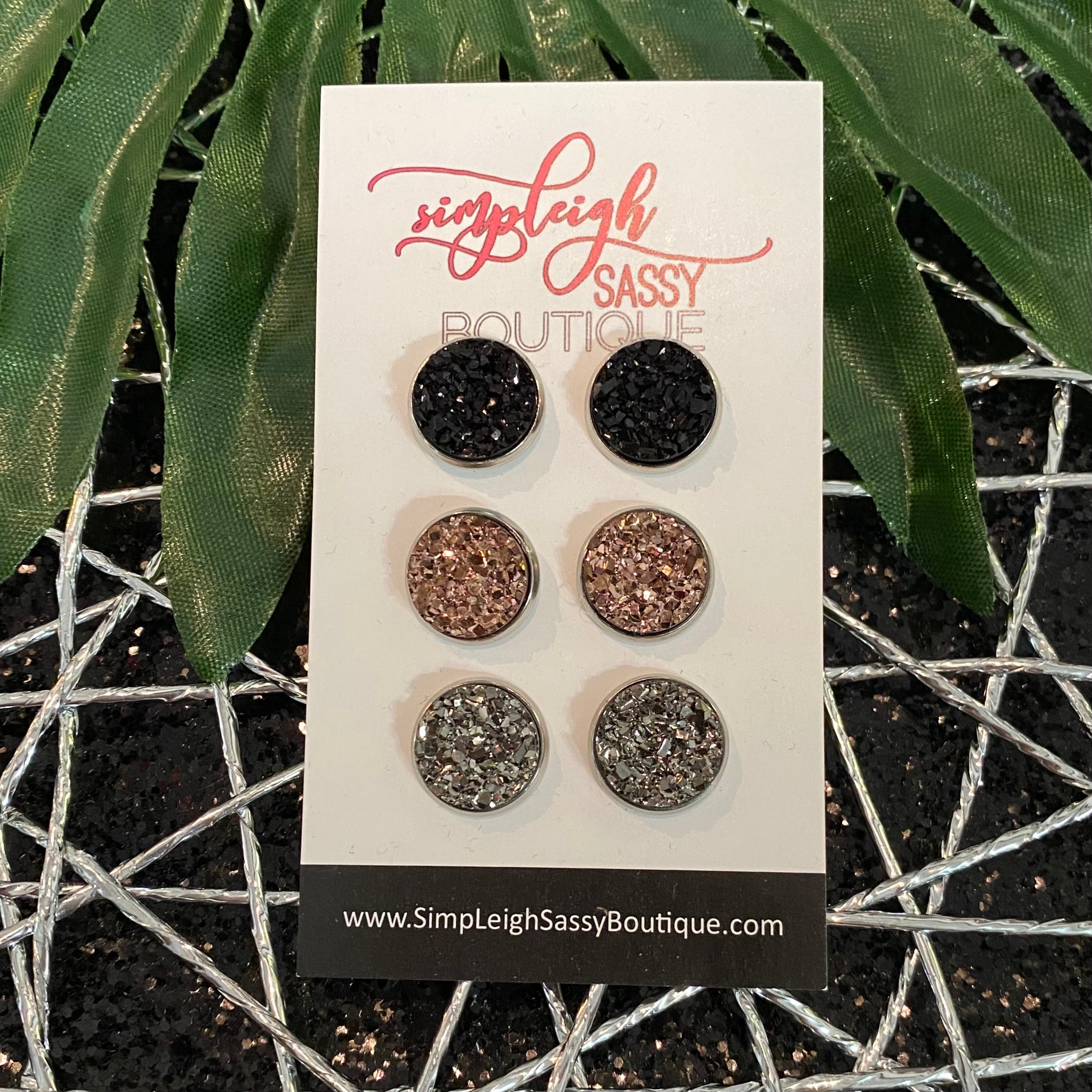 12mm Gunmetal, Rose Gold, Black in Stainless Steel