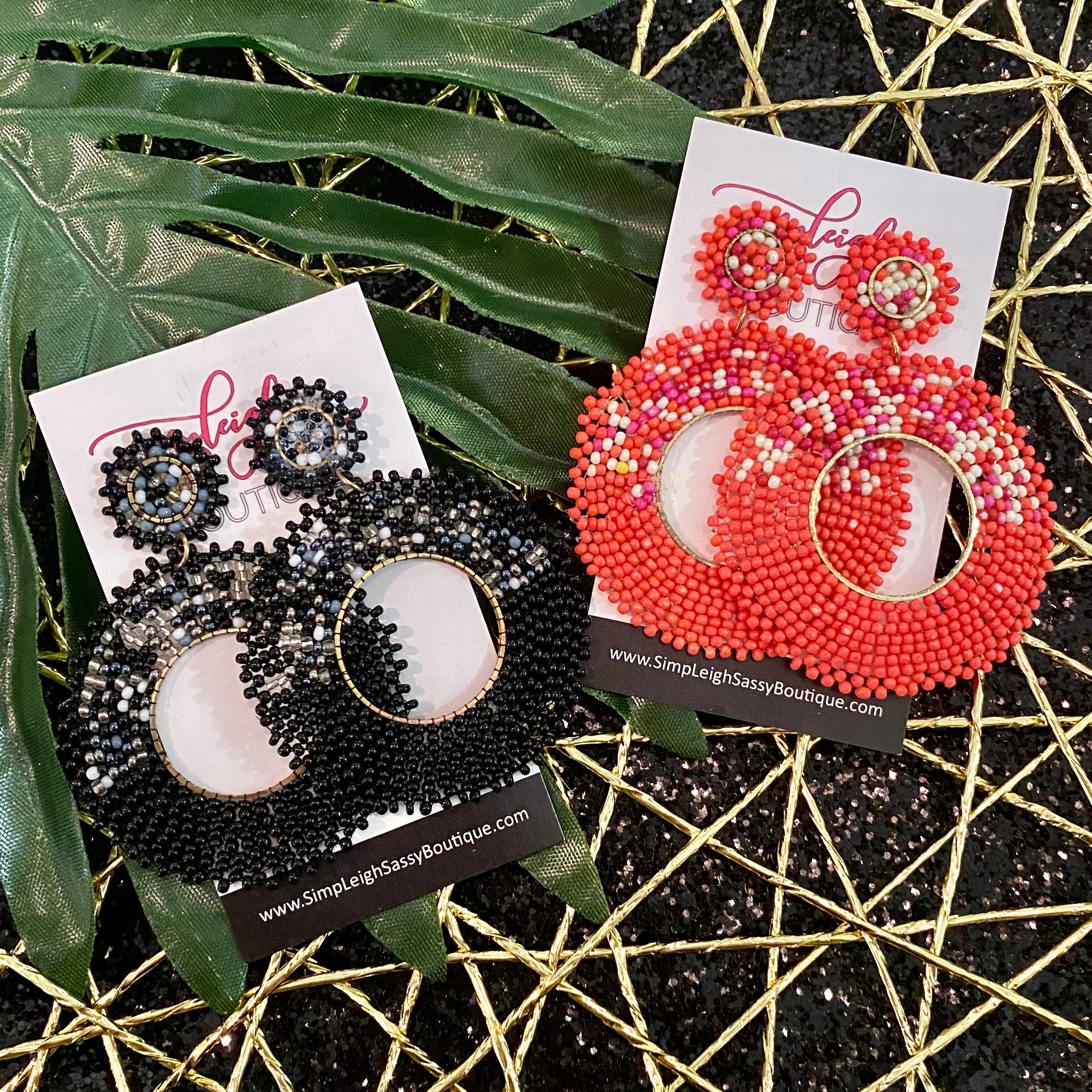 Seed Bead Circle Earrings