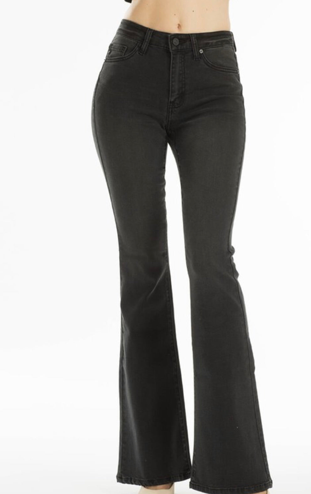 Mid Rise Flare Jean - Black