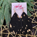 Metallic Cowhide Teardrop Earrings