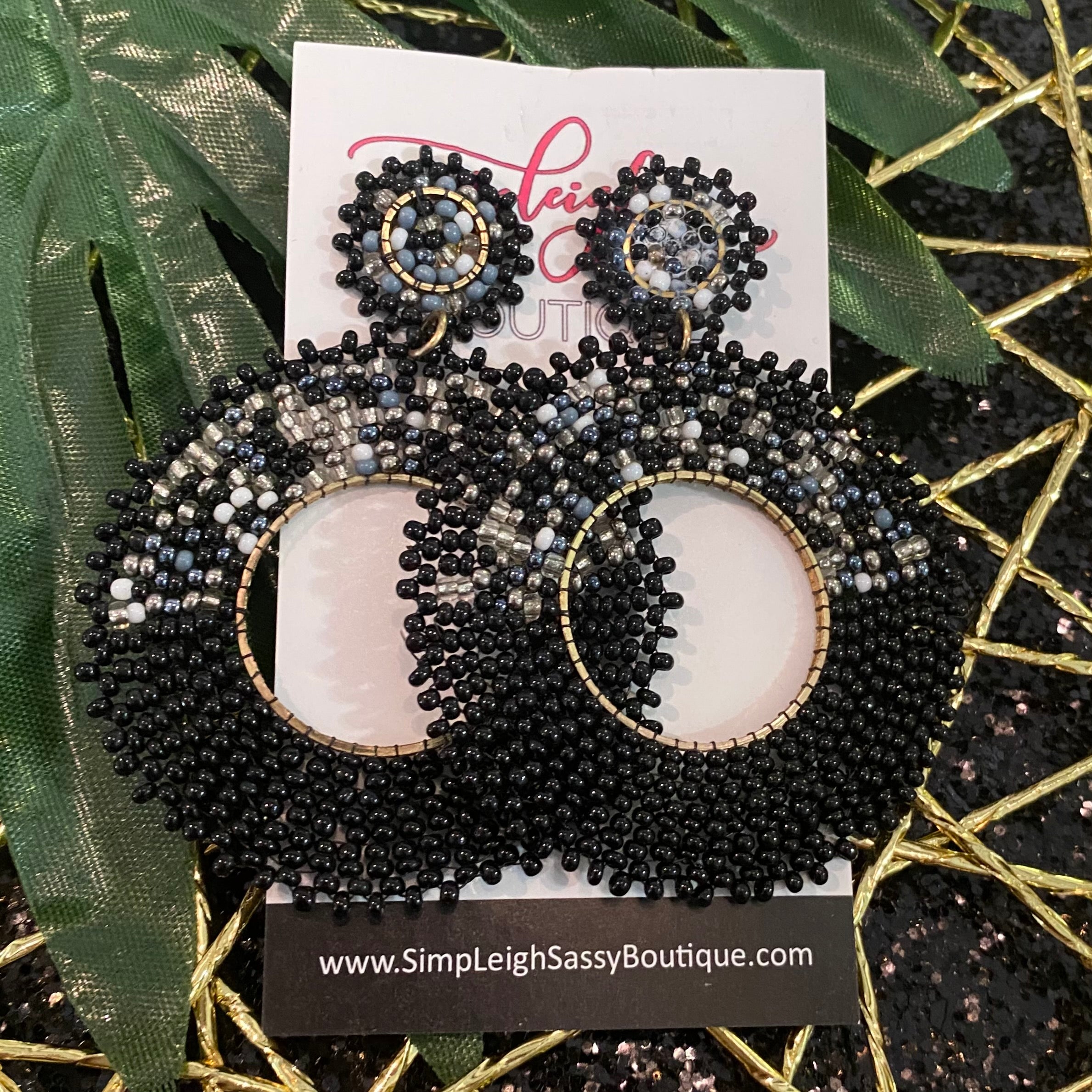 Seed Bead Circle Earrings