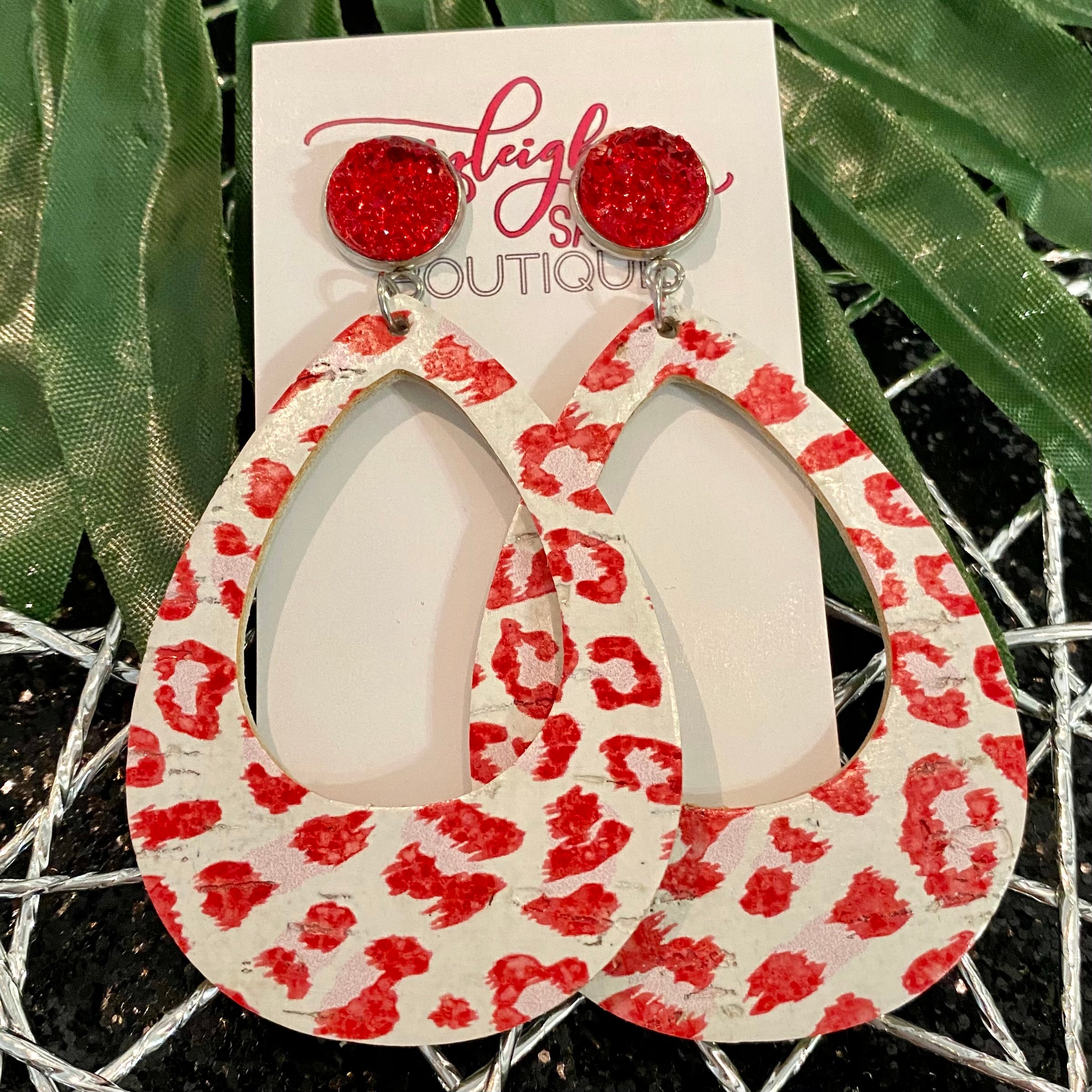 Leopard Sparkle Hoops