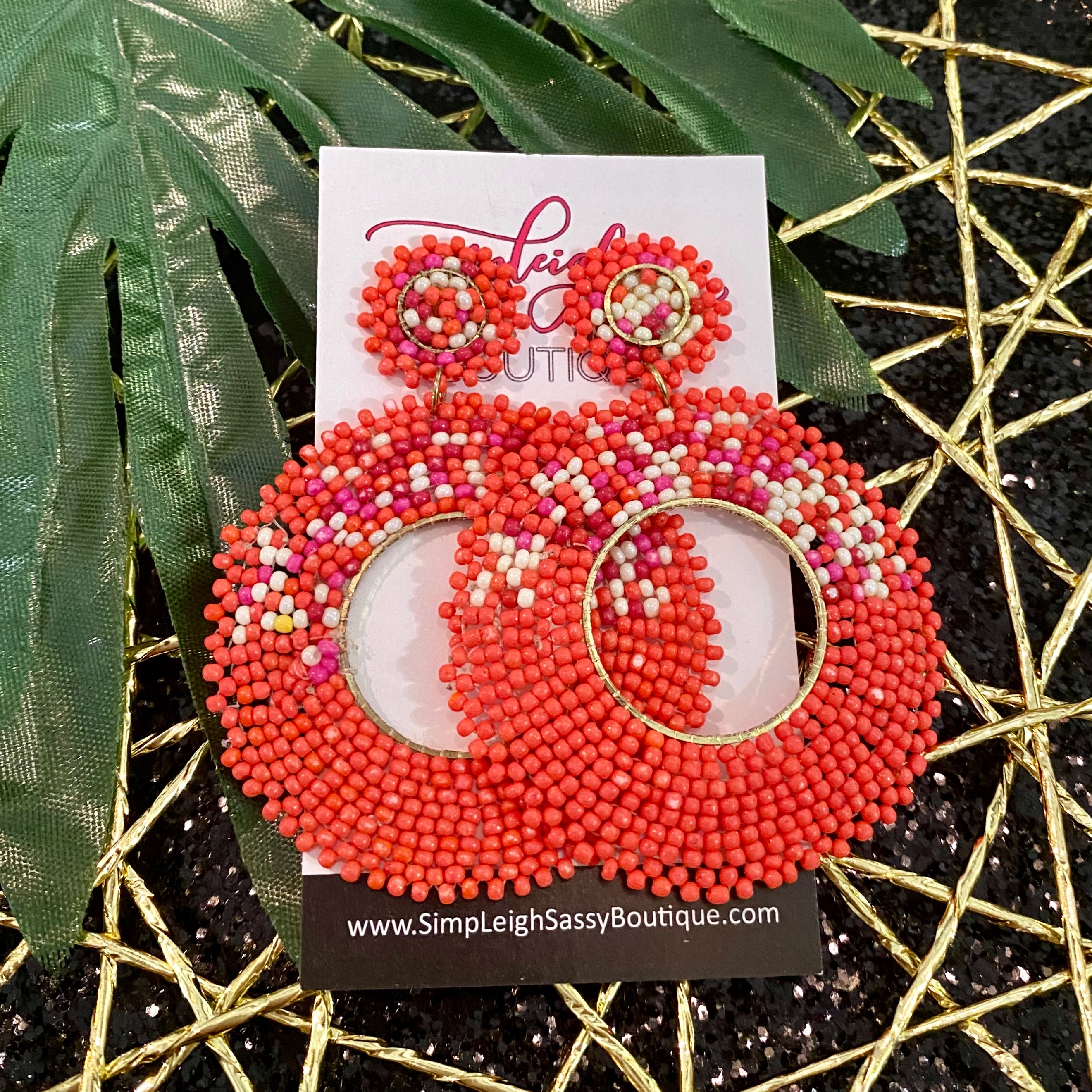 Seed Bead Circle Earrings
