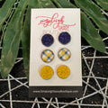 12mm Navy/Navy & Mustard Plaid/Mustard in Stainless Steal