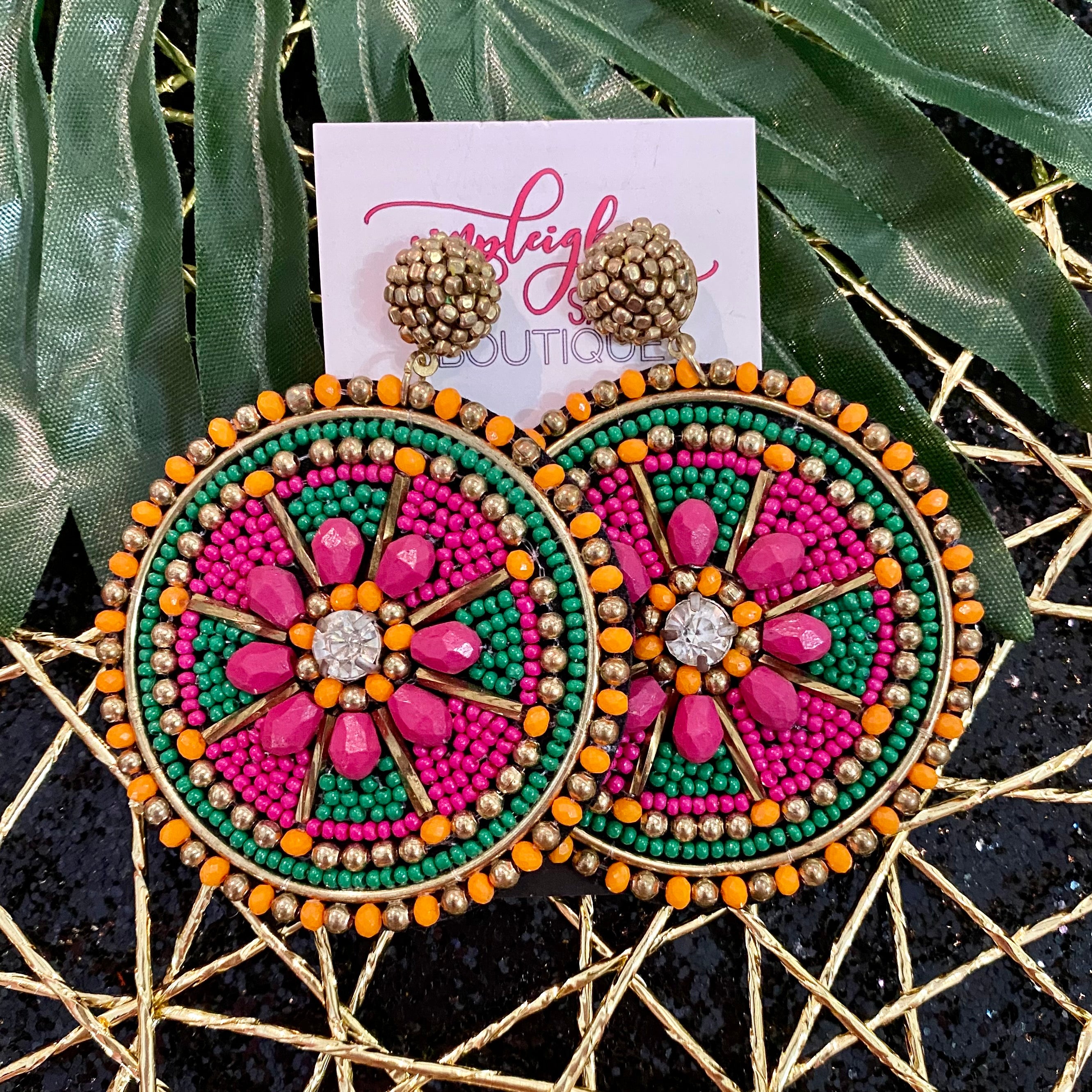 Beaded Flower Earrings