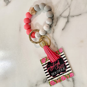 Silicone Wristlet Key Ring - Hot Pink