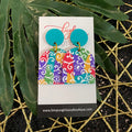 Rainbow Block Arch Clay Earrings